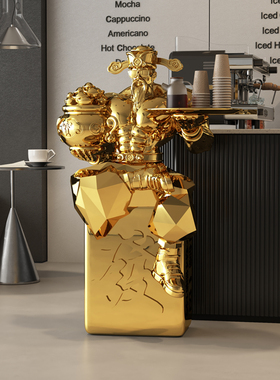 开业礼物肌肉财神爷落地摆件店铺前台轻奢高档招财装饰2025年新款