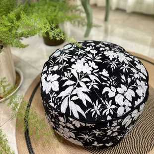 圆形中式古典飘窗懒人坐墩沙发客厅榻榻米地上小脚踏创意布艺蒲团