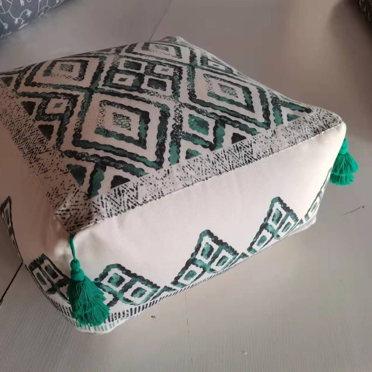 高弹支撑方形流苏复古风墩子凳子中式矮凳蒲团垫懒人坐垫可拆洗