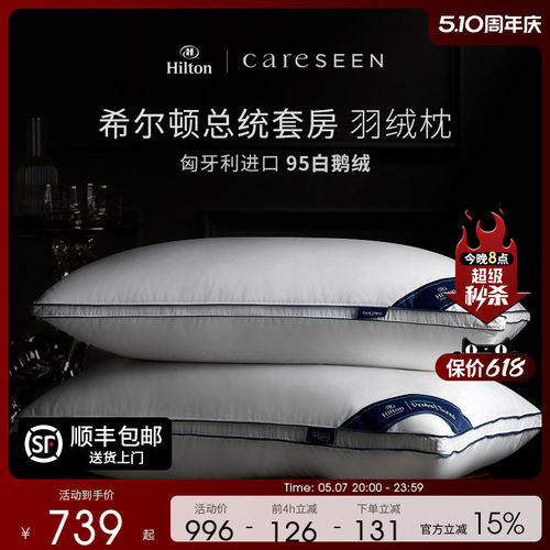 希尔顿总统套房匈牙利白鹅绒枕头
