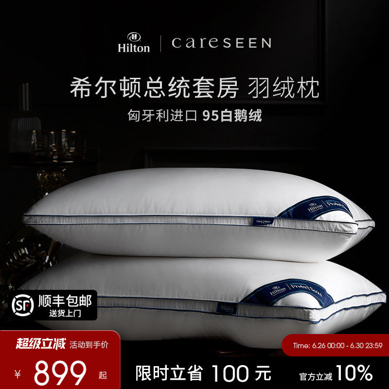 康尔馨希尔顿匈牙利95白鹅绒枕芯酒店专用高品质羽绒枕头家用成人 - 实物图