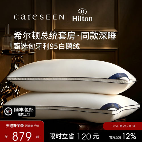 希尔顿总统套房匈牙利白鹅绒枕头