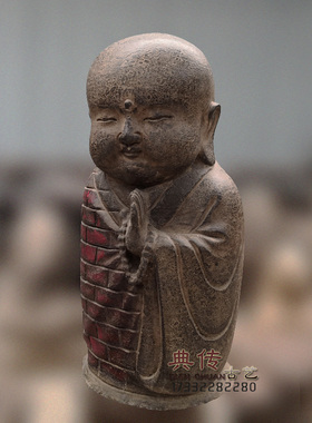 彩绘小和尚玄关供奉工艺品佛像
