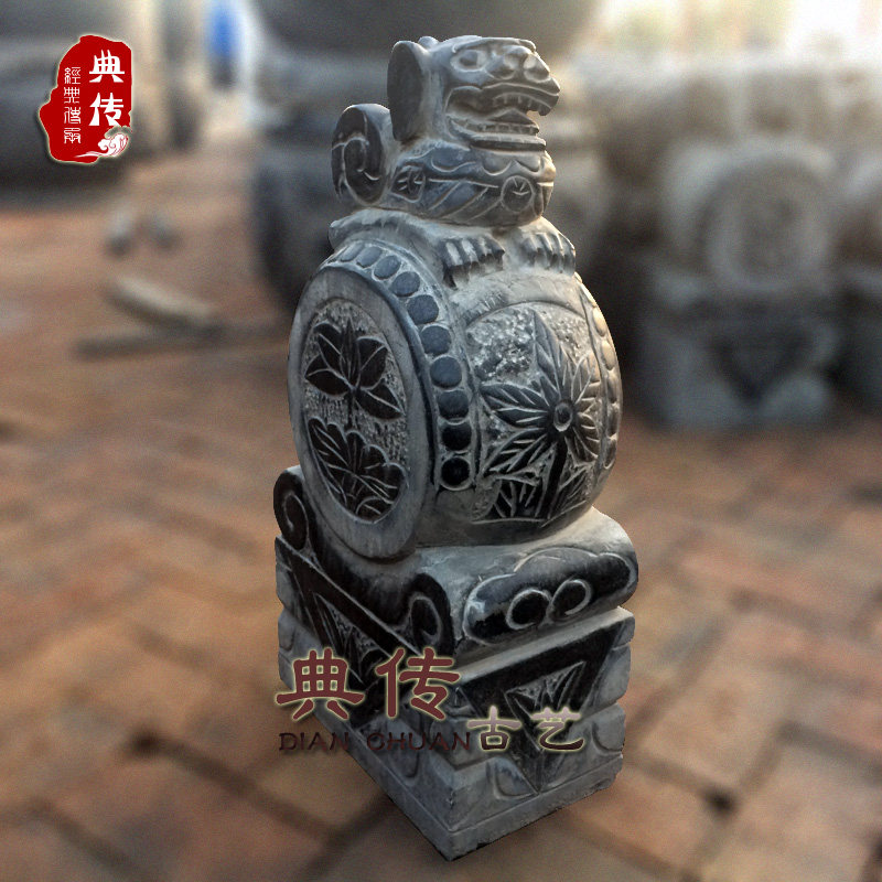 仿古石雕貔貅石狮子门墩抱鼓石老北京石头门台门枕石小狮子石墩