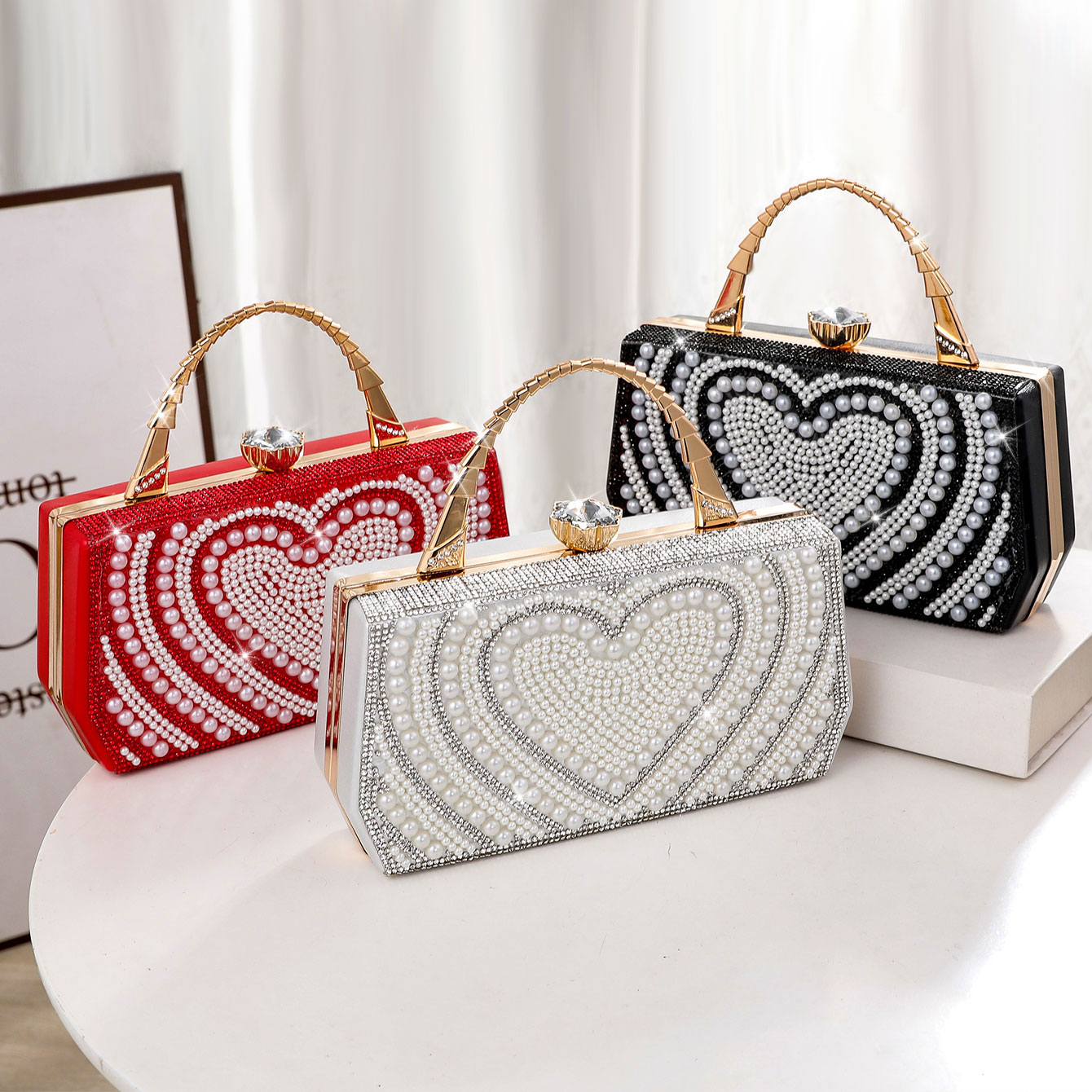 新款外贸跨境满钻晚宴包欧美手提包宴会礼服晚装包腋下包包斜挎包