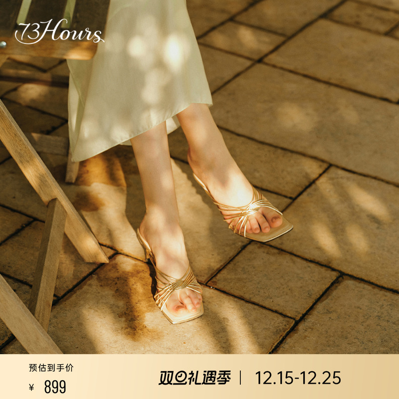 73hours罗马度假风高跟凉拖鞋