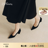 黑色不累脚粗跟高跟鞋 73hours女鞋 尖头单鞋 新款 Brittany2026春季