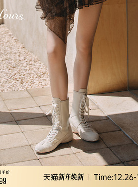 73hours女鞋Solo trip2025冬季新款机车风马丁靴赛车鞋拳击靴短靴