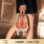 73hours女鞋 钻扣高跟单鞋 零度月光婚鞋 女法式