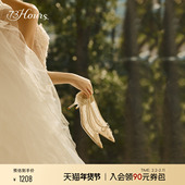 宴会婚鞋 73hours女鞋 蕾丝尖头高跟鞋 女法式 浪漫天赋2025春季 新款