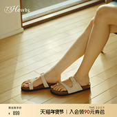 晃晃脚丫2025夏季 新款 夹脚勃肯鞋 73hours女鞋 女半人字拖软底拖鞋