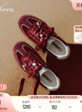 辛芷蕾同款73hours女鞋马上富2026春新款复古红色鞋子马年德训鞋
