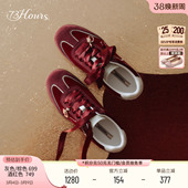 子马年德训鞋 辛芷蕾同款 复古红色鞋 马上富2026春新款 73hours女鞋