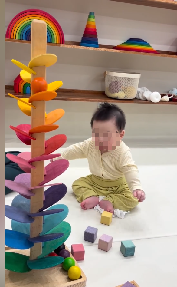木质彩虹音乐树彩色拆装滚珠树游戏颜色认知早教趣味组装儿童玩具