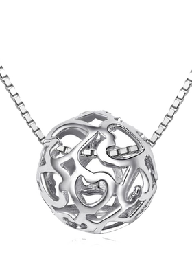 转运珠珠项链女士纯银银网红吊坠