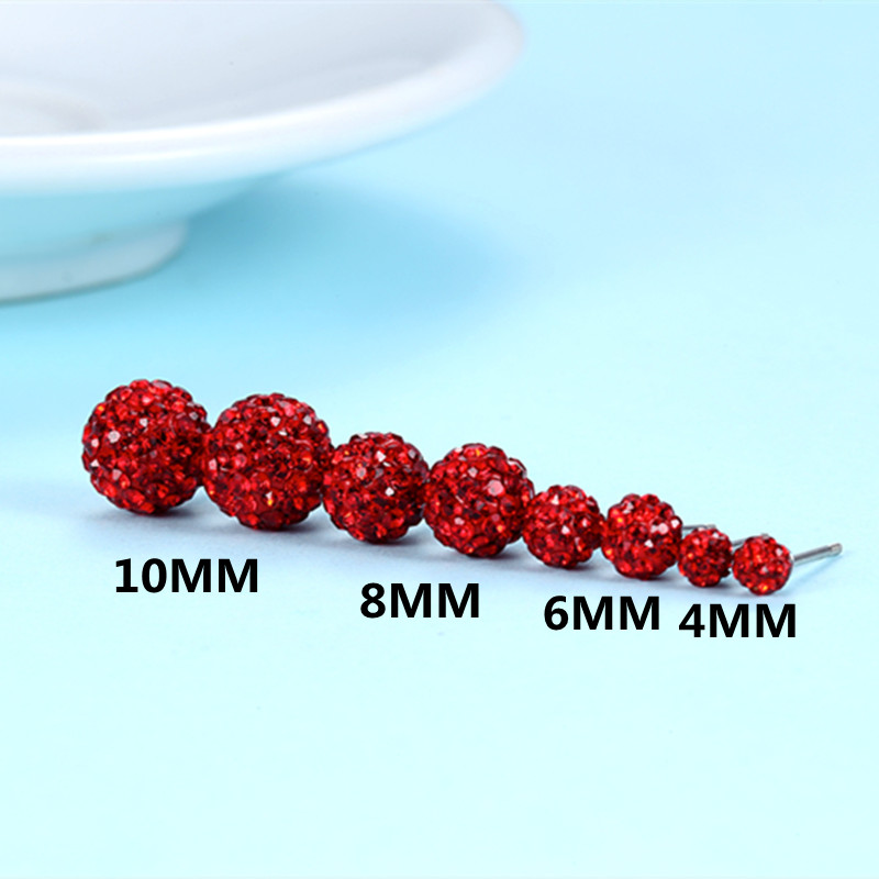 纯银小巧红色韩国冷淡风耳环