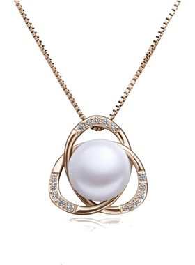 纯银项链女夏珍珠吊坠锁骨链颈链