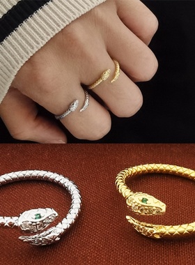 蛇戒指女小众设计高级感指环指虎