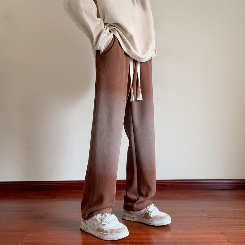 渐变休闲裤子男春秋季美式高街痞帅宽松直筒长裤inS潮K2080P35，商品下架区商品下架区，星座914-1