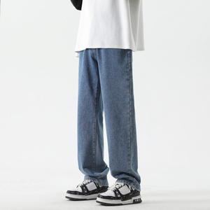 抖音大量备货！男港风直筒休闲牛仔直筒裤子N597P40图片