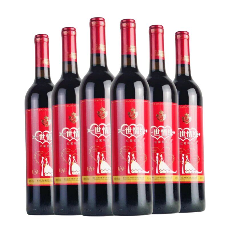 烟台白洋河法莱雅一世情缘红葡萄酒女士甜酒果酒10度750ml/瓶装