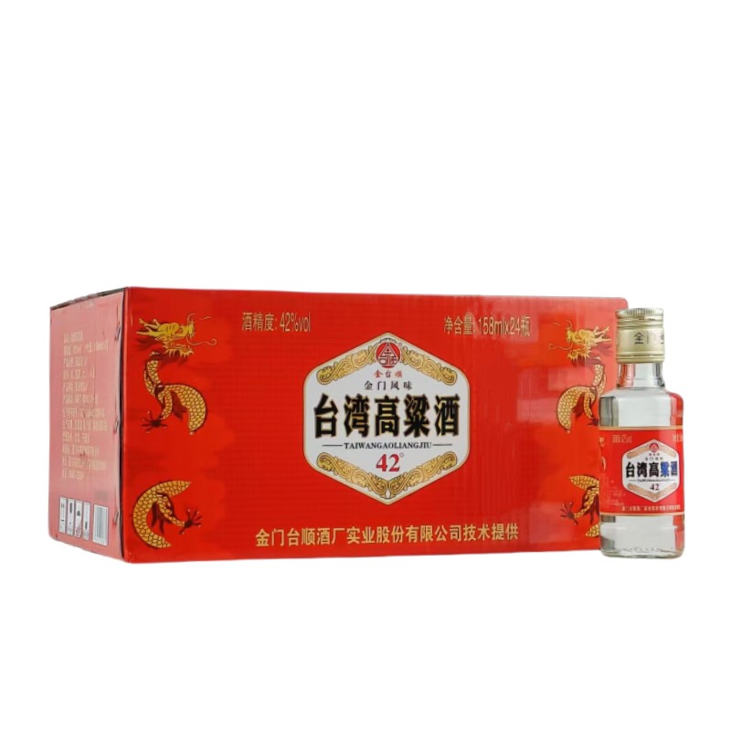 厦门银琦金台顺台湾高粱酒浓香型小瓶白酒42度158mlx24瓶整箱装