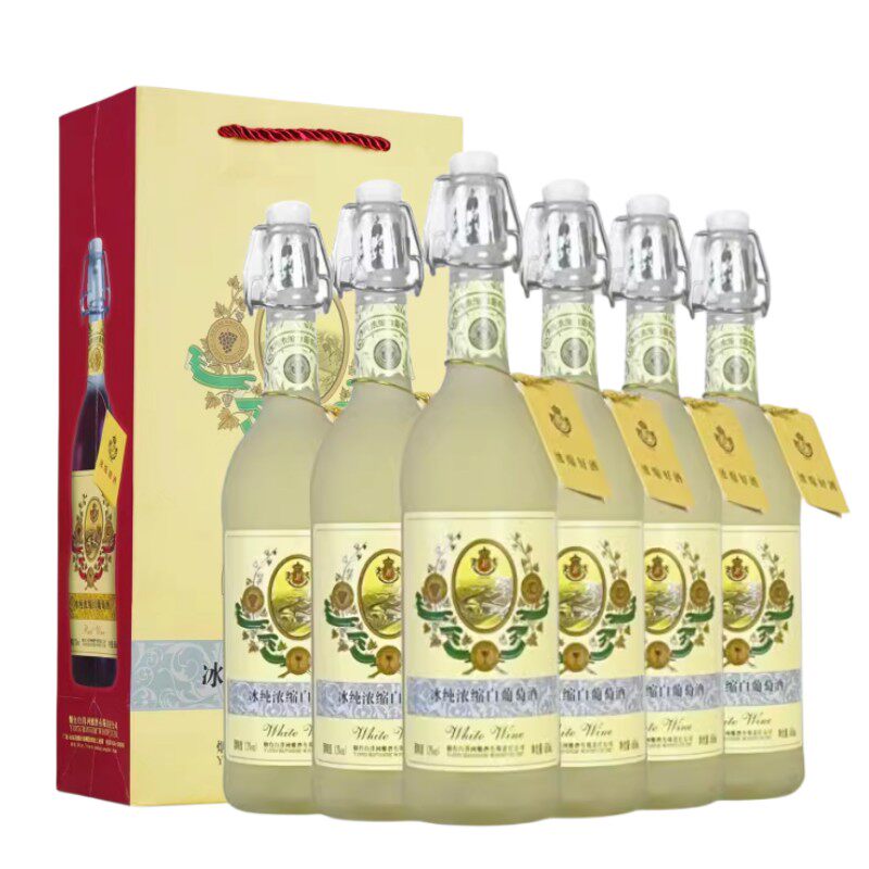 烟台白洋河法莱雅冰纯浓缩白葡萄酒甜酒女士果酒12度680ml/瓶装