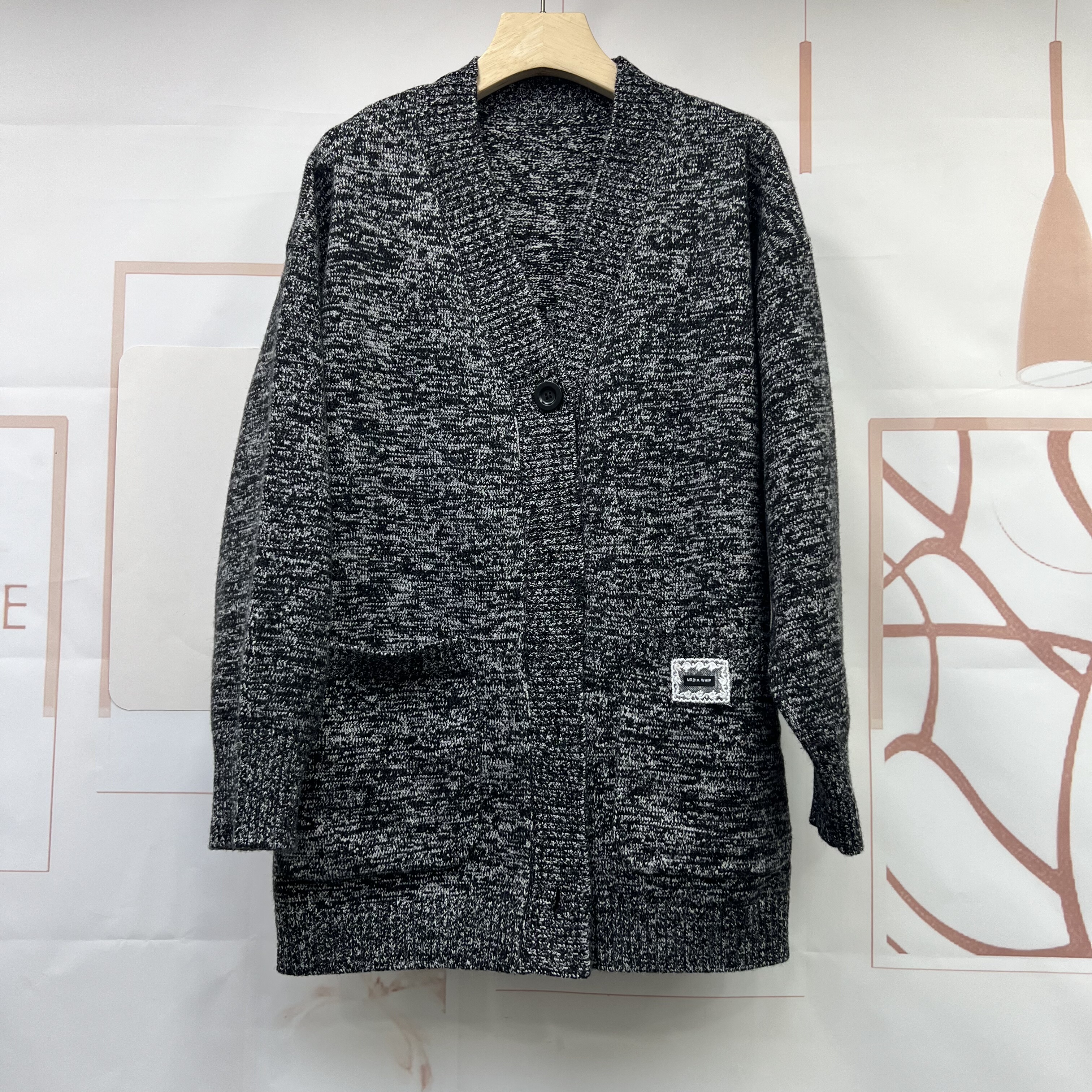 水木工芳2025秋冬新款百搭显瘦休闲V领毛衣开衫针织上衣女9145