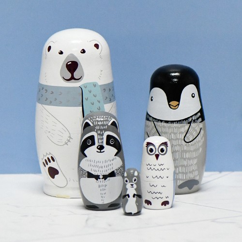 俄罗斯特色5层大白熊套娃