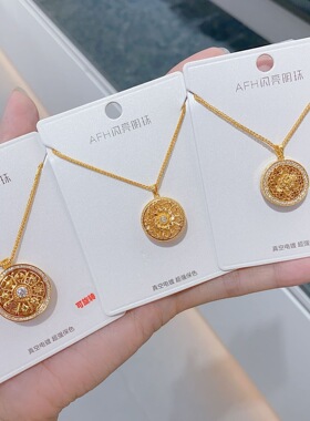【时来运转】八宝罗盘新中式圆盘吊坠项链高级复古项链金店同款潮