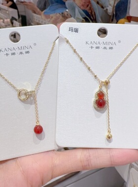 轻奢时尚福禄葫芦流苏项链女2026新款红玛瑙吊坠饰品新中式送闺蜜