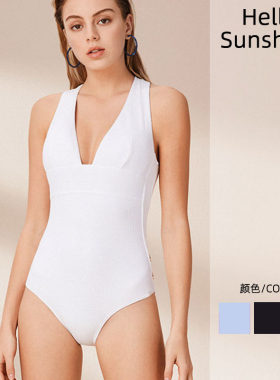 明星同款露背深v性感泳衣女