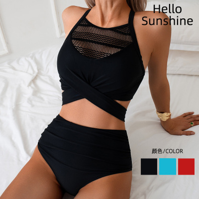 纯色bikini性感黑色比基尼泳衣