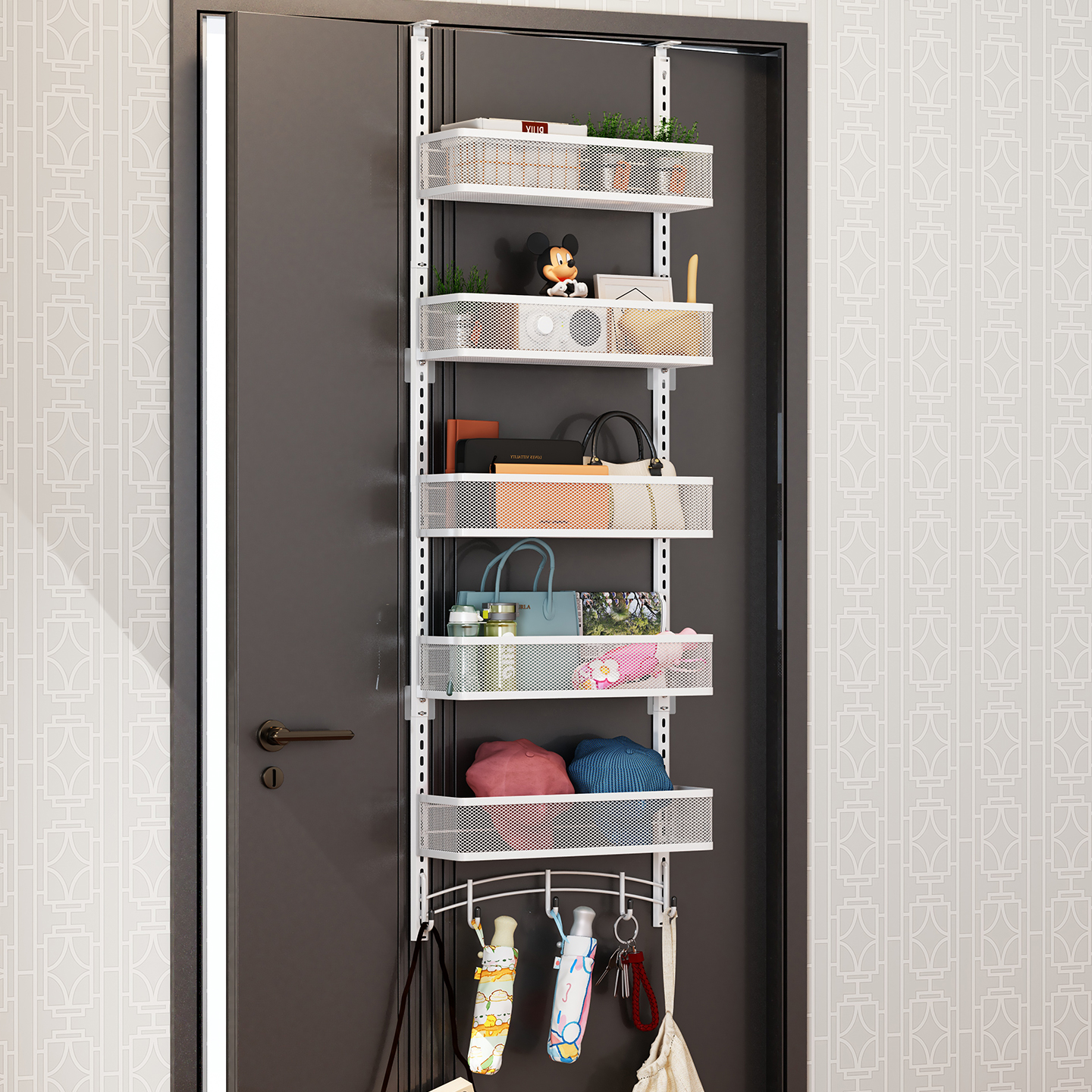 多层收纳免打孔可调节挂钩