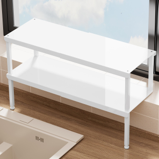 厨房窗台延伸板洗碗槽边双层加宽分层架可伸缩调节置物架改造神器