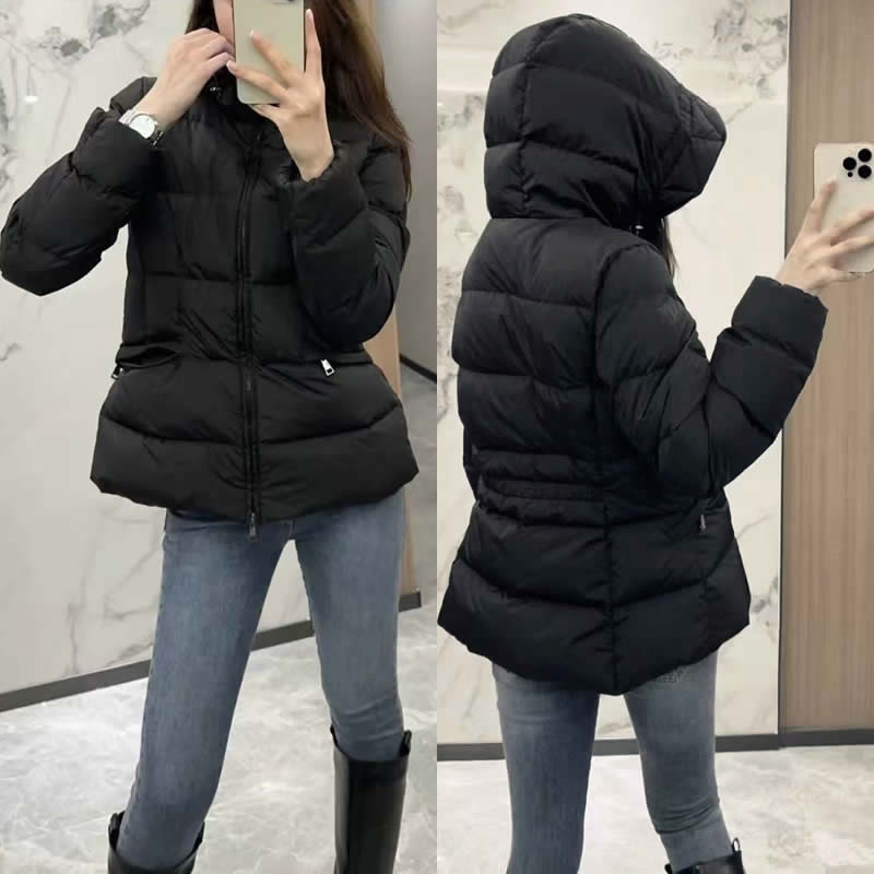 【鹅绒版】羽绒服女士短款加厚收腰修身 m蒙家狐狸毛领2025冬外套