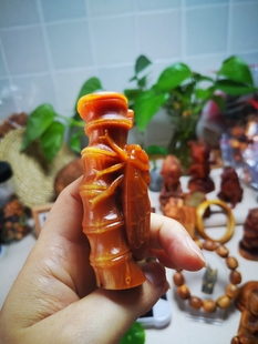 长白山琥珀木全透光手串东北沉香松明子明丁佛珠手把件文玩