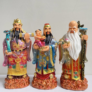 福禄寿三星佛像增寿添福添寿送子祝寿树脂家用桌佛堂供奉摆件19寸