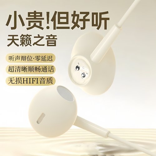 通用型tpyec耳机有线适用于OPPO华为vivo耳塞线控K歌通话入耳式