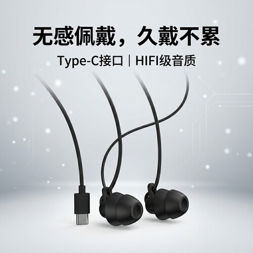 有线耳机适用于vivo华为OPPO小米音乐电竞耳机不伤耳type手机通用