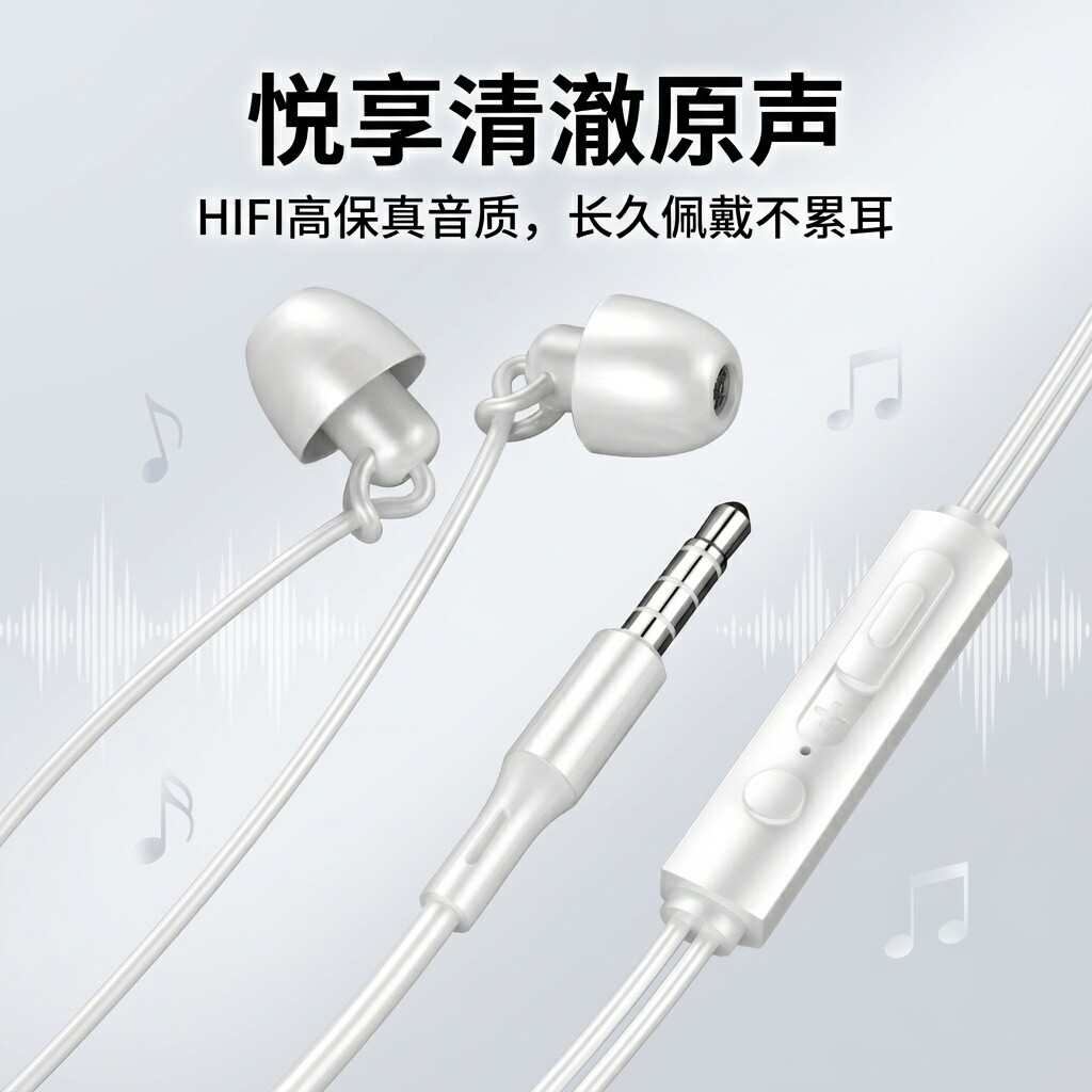 耳机有线适用于华为小米安卓通用耳塞TypeC入耳式游戏K歌线控带麦