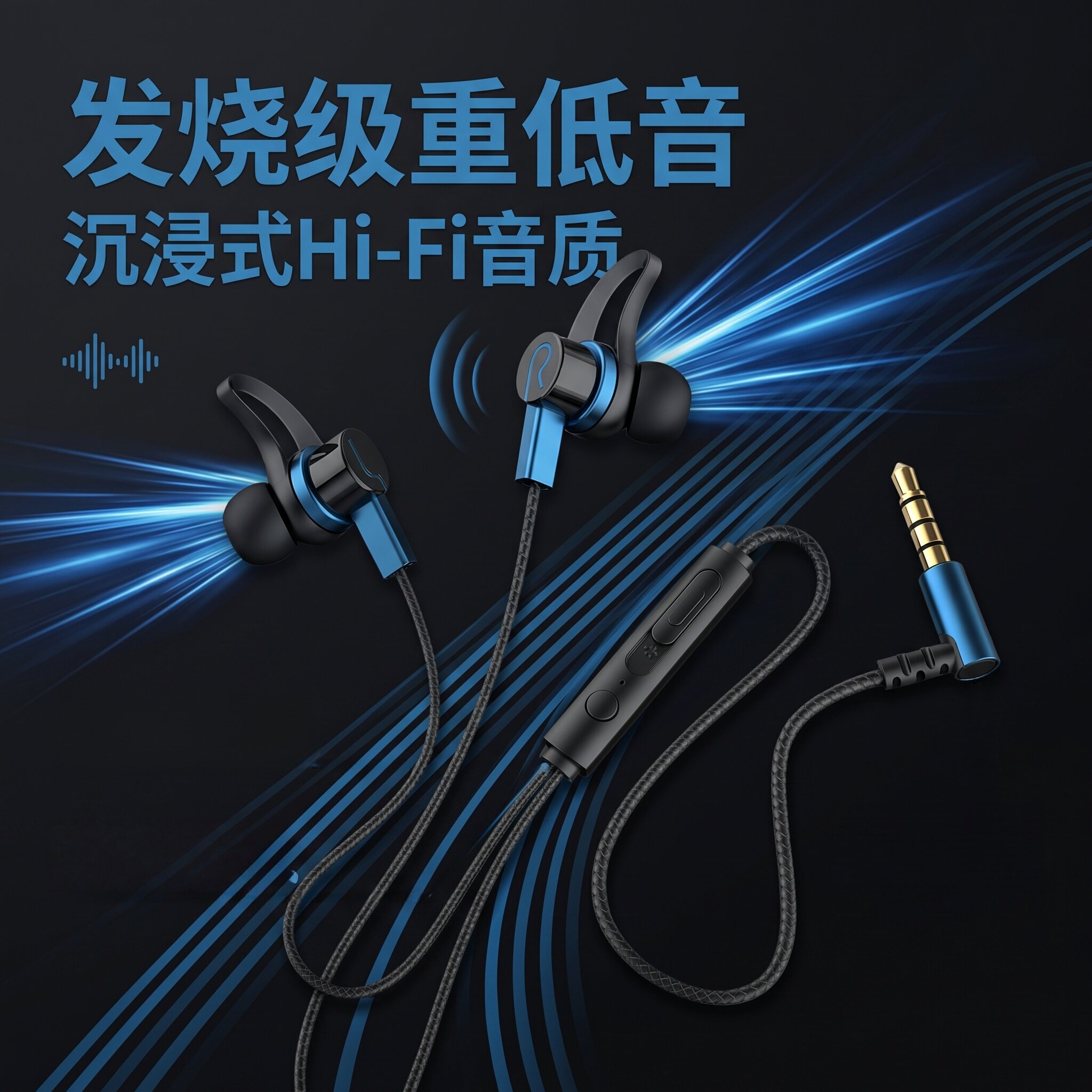 新款有线耳机typec线控带麦游戏入耳式K歌适用于OPPO华为vivo圆孔