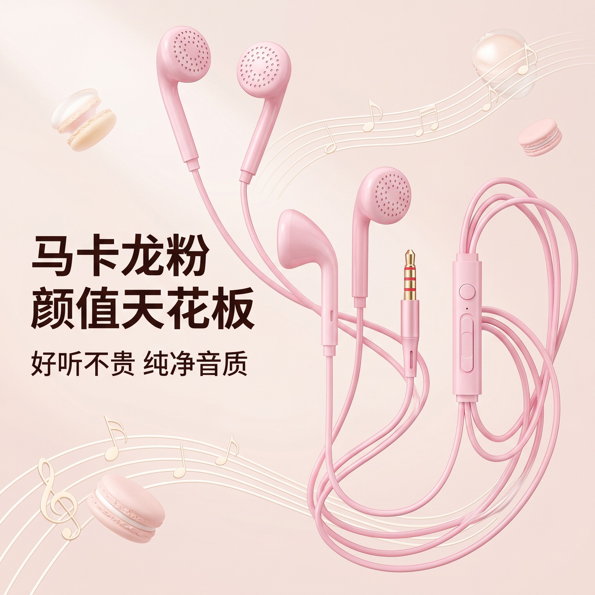 手机耳机适用于vivo/oppo魅族红米安卓小米通用入耳式圆孔线控r15