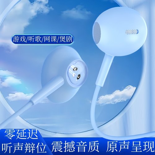 耳机适用华为小米安卓通用耳塞TypeC入耳式高音质游戏K歌线控带麦