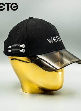 WETG速干透气防晒高尔夫球帽男女通用个性新款PVC立体帽檐带球Tee