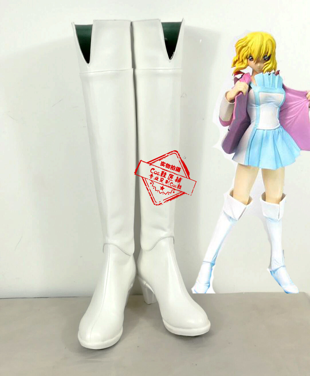 J33 机动战士高达seed-destiny 史黛拉 白色軍靴 COSPLAY鞋子靴子