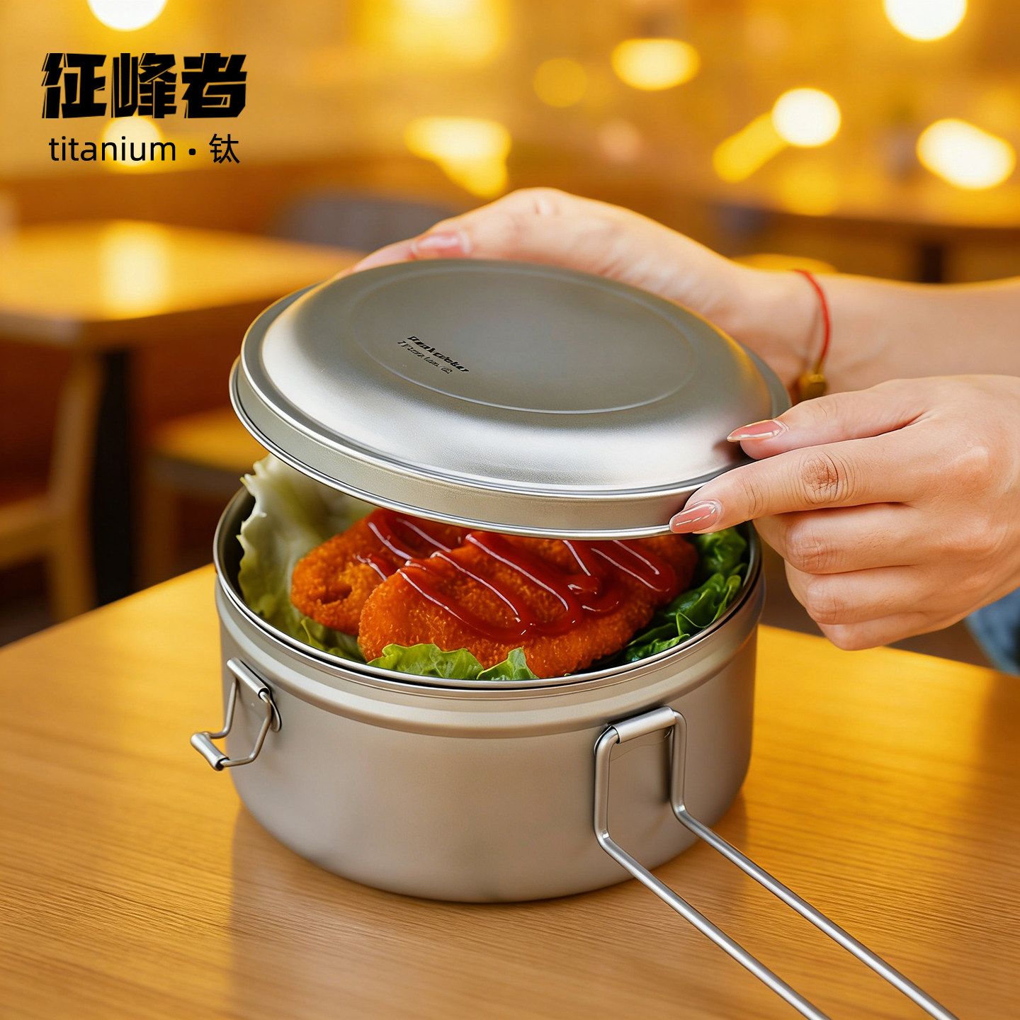 纯钛圆形饭盒户外露营密封便当盒家用钛碗便携钛餐具钛饭盒,户外/登山/野营/旅行用品,野餐餐具,淘宝优惠券,粉丝福利购,淘宝优惠卷