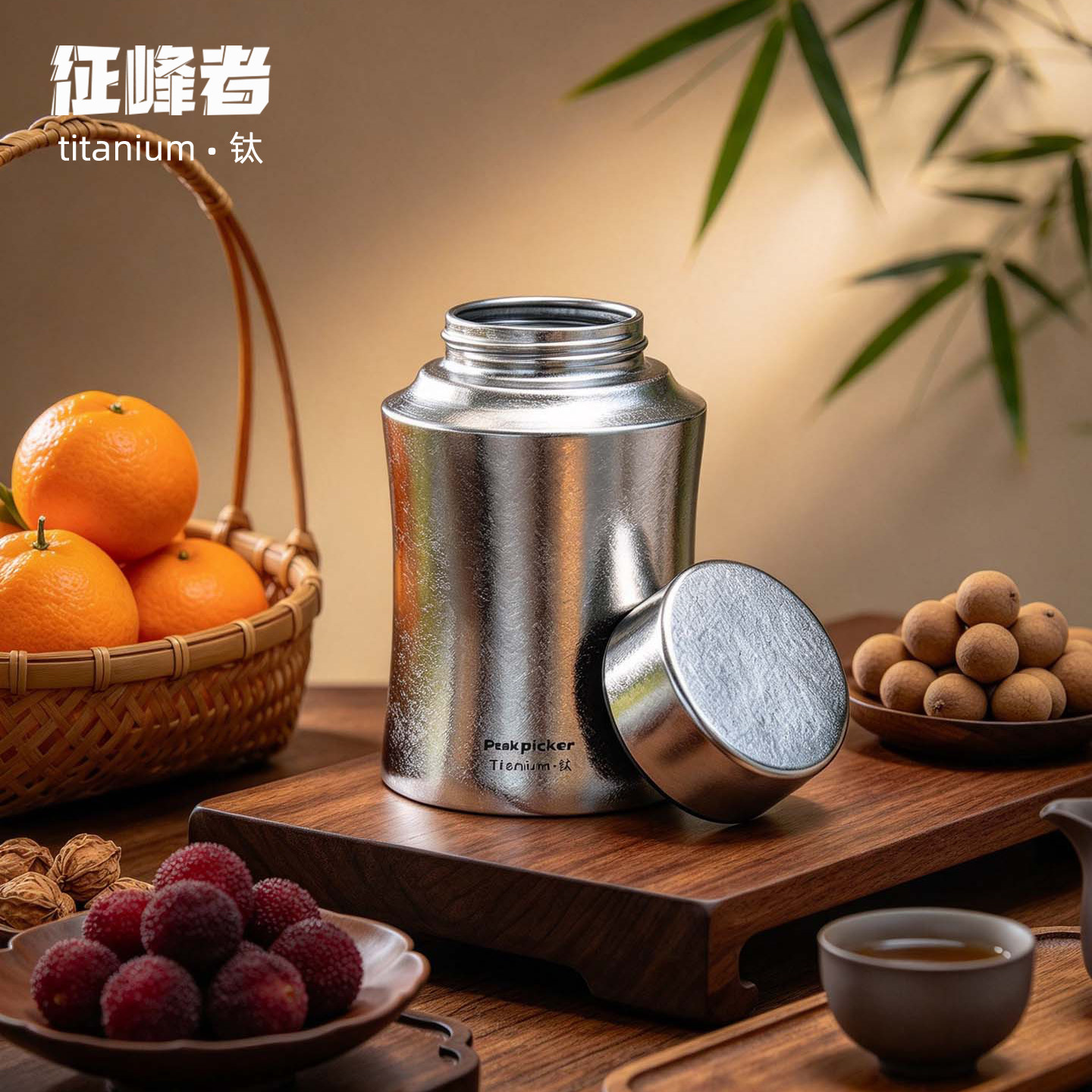 纯钛大号密封茶叶罐高档礼品盒