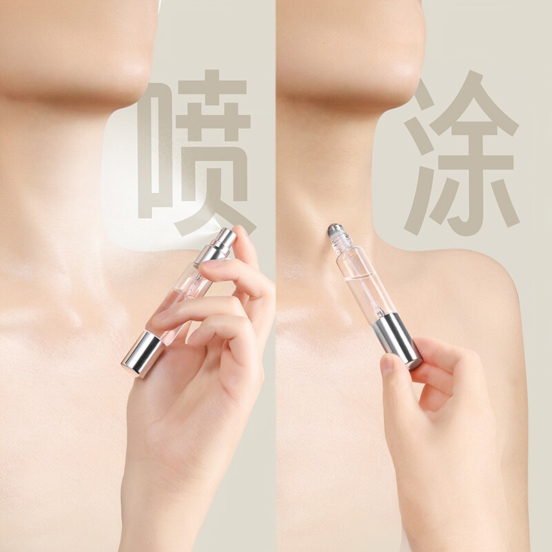 momoup2支双头2用可喷雾可涂滚珠走珠香水分装瓶高端便携分装10ml