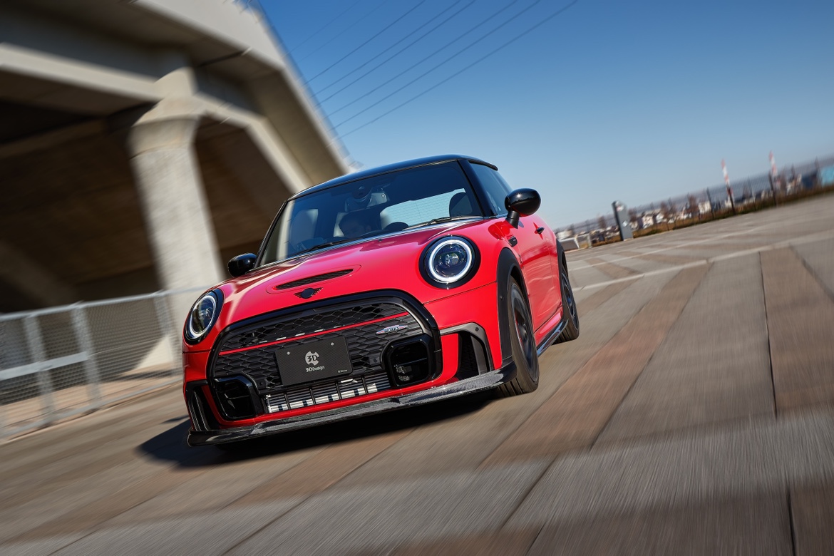 日本3DDesign MINI F56 JCW LCI2碳纤维前唇套件正品进口